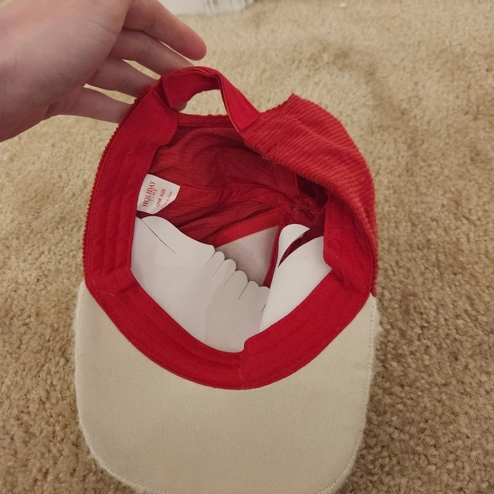 New Adult Holiday Time Christmas Santa Sherpa Adjustable Strapback‎ Hat